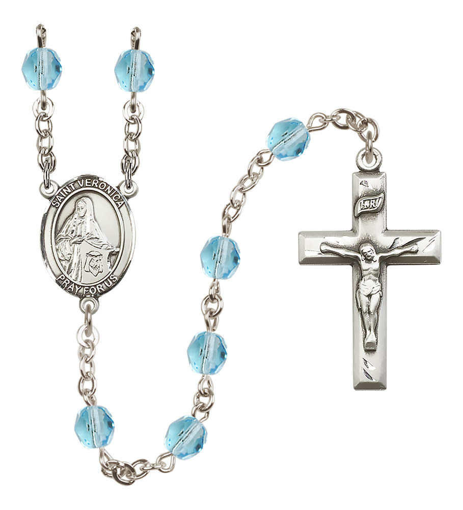 Saint Veronica R6000-8110 6mm Rosary Aqua 190$